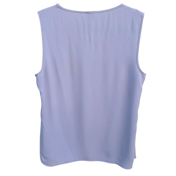 Anne Klein Womens Lavender Scoop Pleated Neck Sleeveless Lightweight Blouse L - Picture 4 of 8
